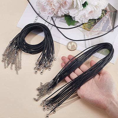 50Pcs Waxed Imitation Leather Cord Necklace Makings AJEW-SP0001-04-1