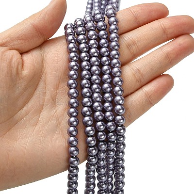 Eco-Friendly Dyed  Glass Pearl Round Beads Strands HY-A002-8mm-RB116-1