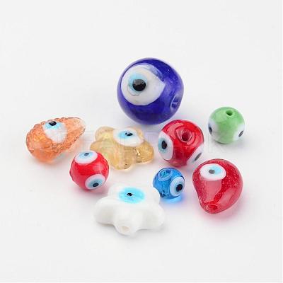 Handmade Evil Eye Lampwork Beads LAMP-MSMC003-01-1