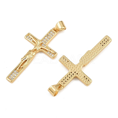 Easter Brass Micro Pave Clear Cubic Zirconia Pendants CU-CBADC6C-09G-01-1