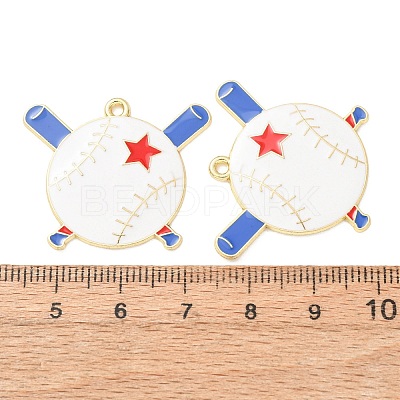 Baseball Alloy Enamel Pendants AL-CBA2679-07C-G02-1