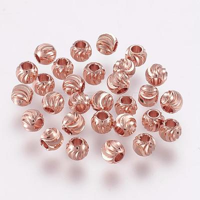 Brass Spacer Beads KK-G312-01RG-5mm-RG-1