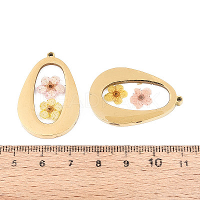 304 Stainless Steel Epoxy Resin Pendants STAS-T072-20-1