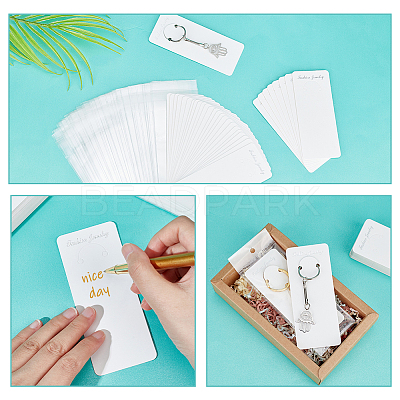 100Pcs Cardboard Jewelry Display Cards for Keychain CDIS-PH0001-59A-1