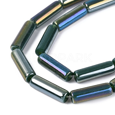 Electroplate Opaque Glass Beads Strands X-EGLA-Q132-02A-B01-1