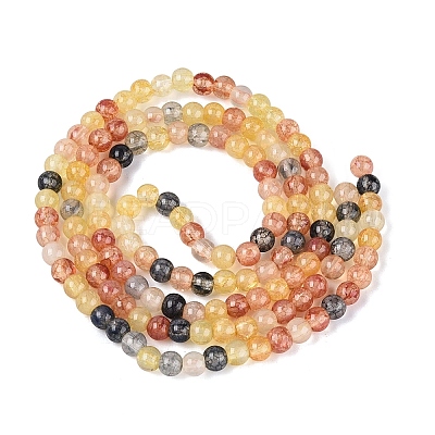 Ombre Effect Dyed Crackle Glass Beads Strands GLAA-Q106-01A-B18-1