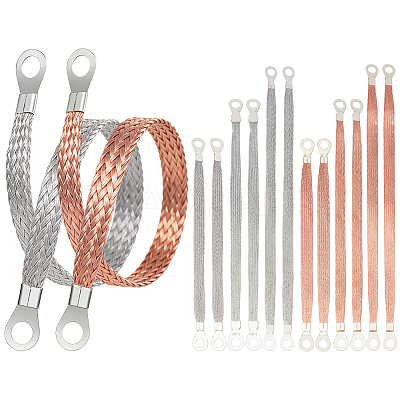 Flat Copper Braided Automotive Ground Strap with Lugs KK-BC0015-32A-1