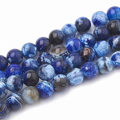 Dyed Natural Crackle Agate Beads Strands G-T100-03A-1