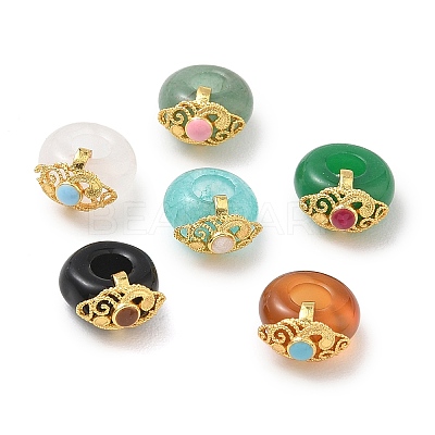 Natural Mixed Stone European Beads GG-D002-02B-G-1