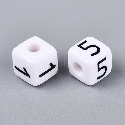 Opaque Acrylic European Large Hole Beads SACR-N020-01M-02-1