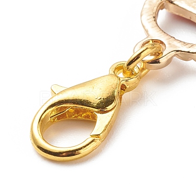 Valentine's Day Theme Alloy Enamel Pendant Decoration HJEW-JM00755-1