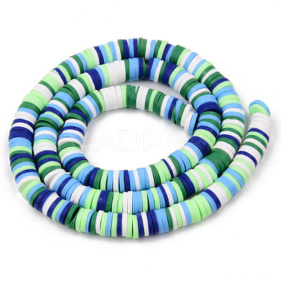 Handmade Polymer Clay Beads Strands CLAY-R089-6mm-106-1