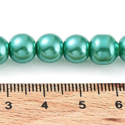 Baking Paint Pearlized Glass Pearl Round Bead Strands X-HY-Q330-8mm-29-1