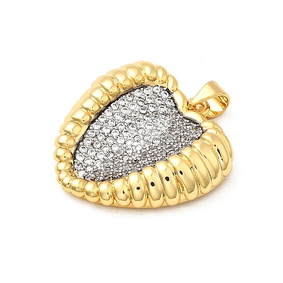 Brass Micro Pave Cubic Zirconia Pendants KK-A266-03B-G-1