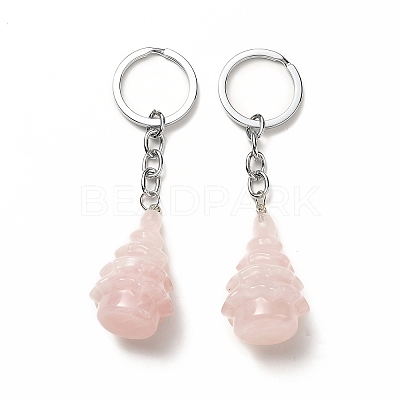 Natural Rose Quartz Keychain G-G997-D06-1