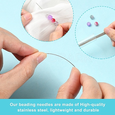 20Pcs Steel Beading Needles STAS-YW0002-91A-1