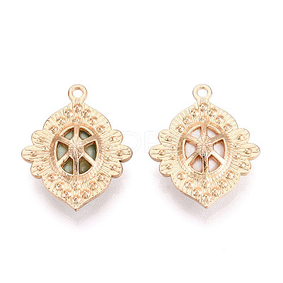 Alloy Glass Pendants PALLOY-N176-71KCG-1