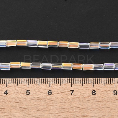 Electroplate Transparent Glass Beads Strands EGLA-H106-01A-AB01-1