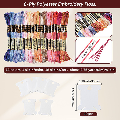 6-Ply Polyester Embroidery Floss OCOR-CY0002-03C-08-1