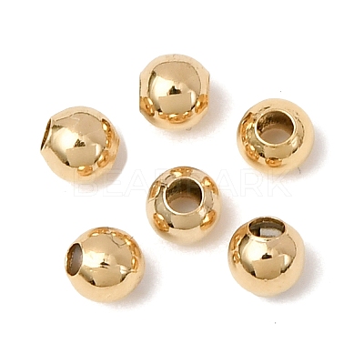 Real 24K Gold Plated Brass Round Spacer Beads LS-X-PALLOY-M029-03G-1