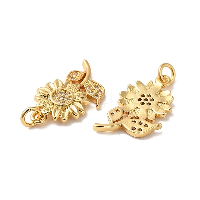 Rack Plating Brass Micro Pave Cubic Zirconia Pendants LS-KK-K377-60G-1