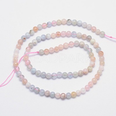 Natural Morganite Round Bead Strands X-G-I159-4mm-1
