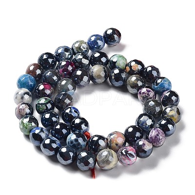 Electroplate Natural Fire Crackle Agate Beads Strands G-G0006-A01-09-1