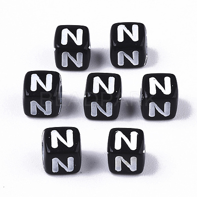 Opaque Acrylic Beads X-SACR-N002-01N-1