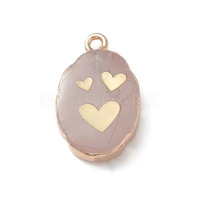Natural Rose Quartz Pendants G-K333-01H-1