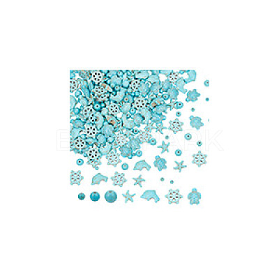 210Pcs 7 Styles Synthetic Turquoise Beads G-NB0005-44-1