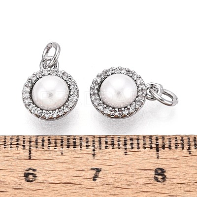Brass Micro Pave Clear Cubic Zirconia Charms KK-N287-26P-1