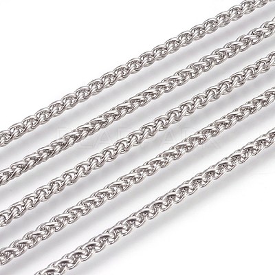 Non-Tarnish 3.28 Feet 304 Stainless Steel Wheat Chains X-CHS-L017-21A-1