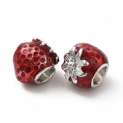 Rack Plating Alloy Enamel European Beads PALLOY-P289-45P-1
