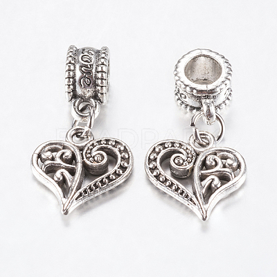 Tibetan Style Alloy European Dangle Charms MPDL-J041-14AS-1