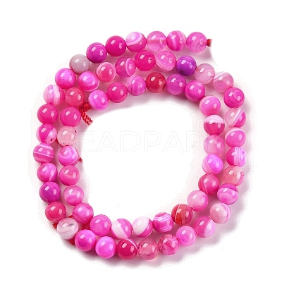 Natural Striped Agate/Banded Agate Beads Strands G-H037-A02-02-1
