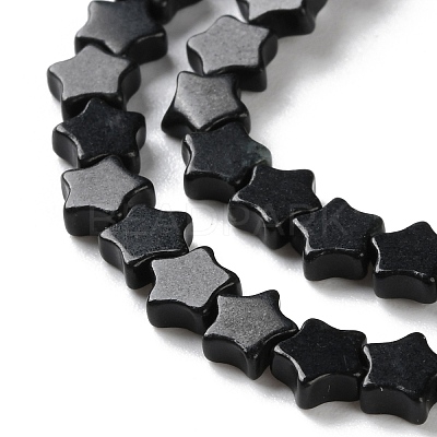 Natural Black Stone Beads Strands G-G085-B52-02-1
