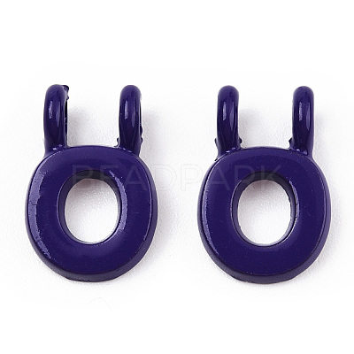 Rack Plating Spray Painted Alloy 2-Loop Link Pendants PALLOY-N176-01O-1