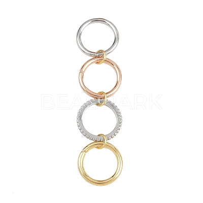 Brass Micro Pave Cubic Zirconia Plain Band Finger Rings for Women RJEW-P160-01G-MC-1