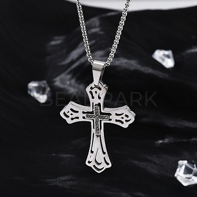 201 Stainless Steel Pendant Necklaces NJEW-H058-04P-1