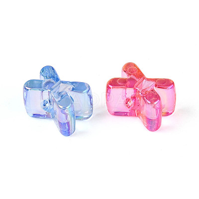 UV Plating Transparent Acrylic European Beads OACR-M027-02X-1