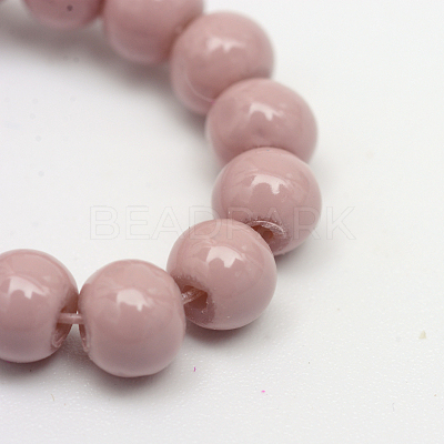 Painted Glass Beads Strands X-DGLA-S071-6mm-B24-1