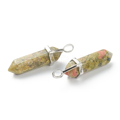 Natural Unakite Pointed Pendants G-M378-01P-A35-1