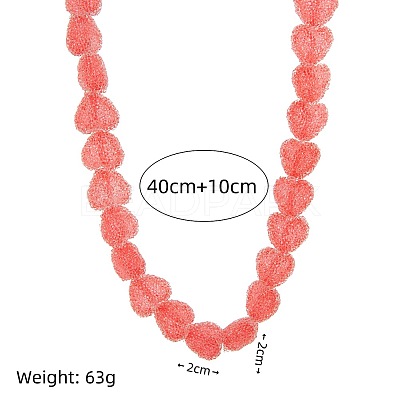 Resin Jelly Heart Beaded Necklaces FS-WGF46B0-09-1