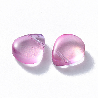 Transparent Spray Painted Glass Beads GLAA-T016-29G-1