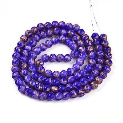 Baking Paint Glass Beads X1-DGLA-N010-8mm-06-1