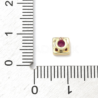 Square Brass Micro Pave Cubic Zirconia Cabochons KK-P345-13G-E05-1