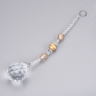 Faceted Crystal Glass Ball Chandelier Suncatchers Prisms AJEW-G025-A03-1