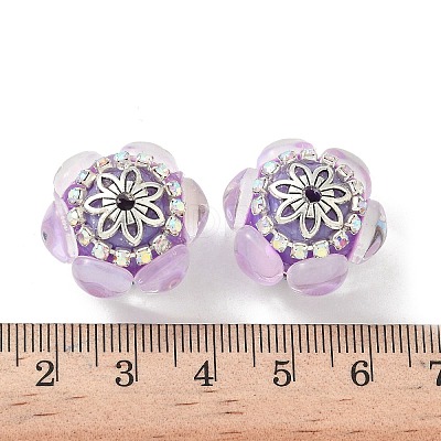 Acrylic Rhinestone Rondelle Beads CLAY-NH0003-02AS-03-1