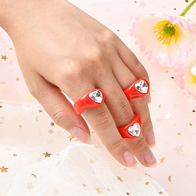 Opaque Acrylic Finger Rings RJEW-Q162-001D-1