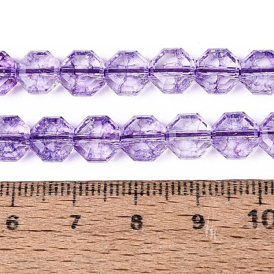 Transparent Crackle Glass Beads Strands GLAA-Q108-03A-06-1